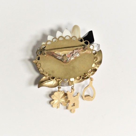 Vintage Artisan Amethyst Porcelain Flower Brooch - Picture 6 of 6